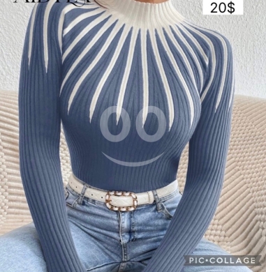 الملابس، الأحذية والزينة في جونيه - كنزة صوف ناعم بتصميم عصري وألوان جذابة | Trendy Soft Wool Ribbed Sweater