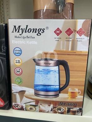 Kitchen appliances in Nabatyeh - غلاية مياه زجاجية كهربائية LED | Electric Glass Kettle with Elegant Design & LED Illumination