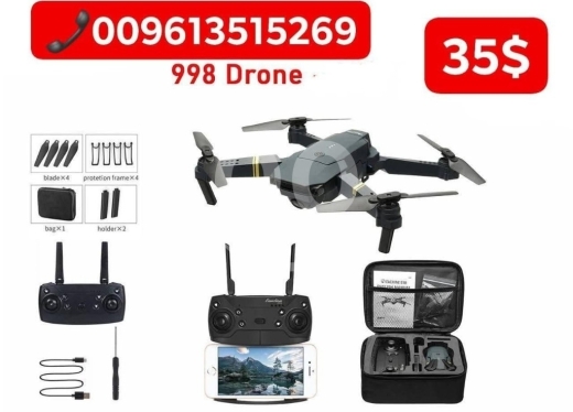 Cameras, Camcorders & Studio Equipment in Bhamdoun - 998 Foldable Drone with Camera - Beginner Quadcopter Kit with Controller & Bag