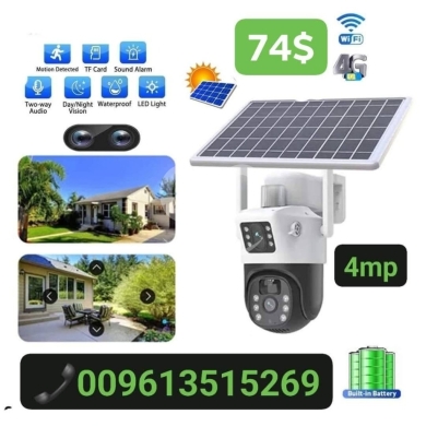 DIY Tools & Materials in Bhamdoun - 4MP 4G Solar-Powered Outdoor Security Camera - Built-in Battery, Two-Way Audio & Dual Lens