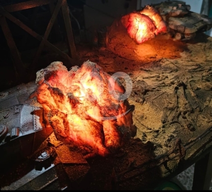 Rare Hand-Crafted Military Battle Diorama | Illuminated Tank & Watchtower Scene | Scale… — 3