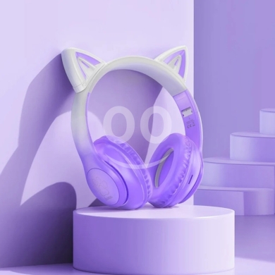 اكسسوارات الهاتف المحمول في مدينة بيروت - LED Cat Ear Wireless Headphones - Bluetooth 5.3 Over-Ear Headset with AUX/TF Card for Kids & Adults