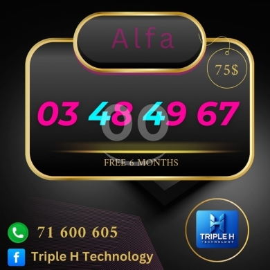 Phone numbers in Baalback - Exclusive Alfa Premium Number 03 48 49 67 + FREE 6 Months Service | Only $75
