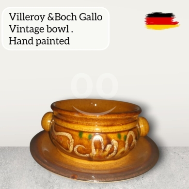 Antiques & Collectibles in Nabatyeh - Rare Villeroy & Boch Gallo Vintage Soup Bowl Set - Hand Painted, 4 Pieces
