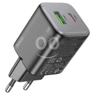 Mobile accessories in Beirut City - Hoco 20W PD Wall Charger - Dual Port USB-C (20W) & USB-A QC 3.0 (18W) Fast Charging