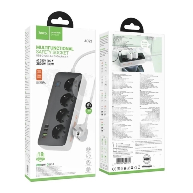Other Mobile Phones & Accessories in Beirut City - Multifunctional Power Strip: 4 Sockets + USB-C PD 30W & QC 3.0 Fast Charger