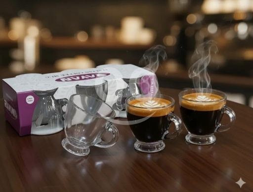 Other Goods in Beirut City - 6 Pcs Glass Espresso & Cappuccino Mug Set