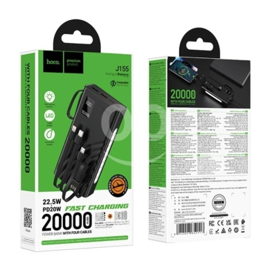 Other Mobile Phones & Accessories in Beirut City - Hoco J155 20000mAh Fast Charging Power Bank - 22.5W Output & 4 Built-in Cables