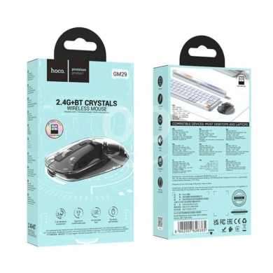 Computers Parts & Software Accessories in Beirut City - Dual Mode Wireless Mouse (2.4G + Bluetooth) - Transparent Design & Silent Click