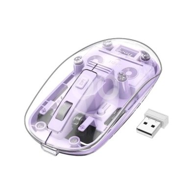Dual Mode Wireless Mouse (2.4G + Bluetooth) - Transparent Design & Silent Click — 5