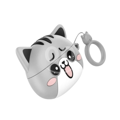Hoco EW48 TWS Earbuds - Cute Purple Cat Silicone Case & 4 Hours Playback — 3