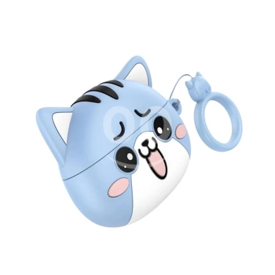 Hoco EW48 TWS Earbuds - Cute Purple Cat Silicone Case & 4 Hours Playback — 2
