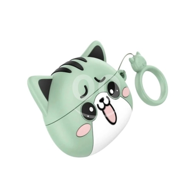 Hoco EW48 TWS Earbuds - Cute Purple Cat Silicone Case & 4 Hours Playback — 4