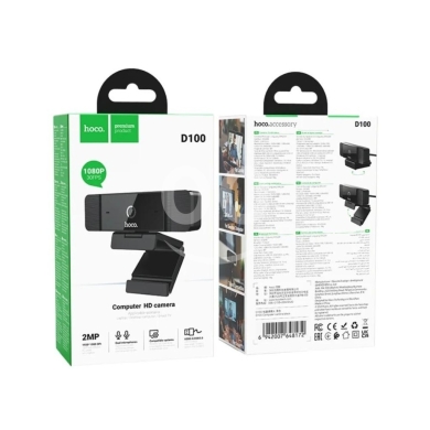 قطع غيار الكمبيوتر وملحقات البرامج في مدينة بيروت - Hoco D100 1080P HD Webcam - Dual Mic, 80° Angle, for PC, Laptop & Smart TV