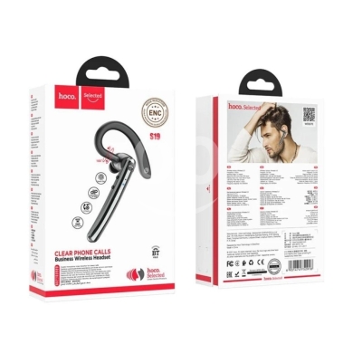 Mobile accessories in Beirut City - Hoco S19 Business Wireless Headset - Dual Mic ENC Noise Reduction, 9 Hrs Talk Time