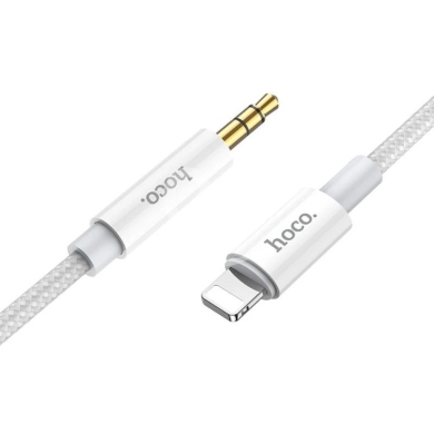 Hoco UPA19 Lightning to 3.5mm Aux Cable - Nylon Braided iPhone Audio Cord (1M) — 3