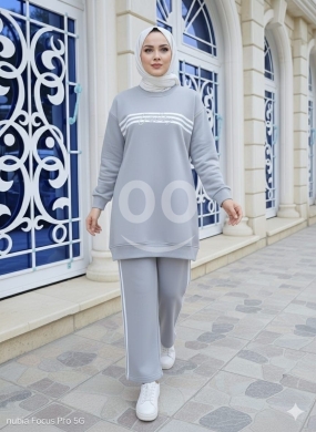 سرفتمون نسائي قطن تركي مصوف شتوي أنيق | Women's Elegant Turkish Fleece Cotton Tracksuit — 3