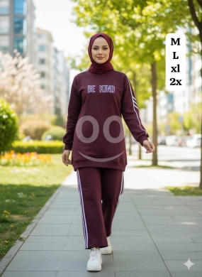 سرفتمون نسائي قطن تركي مصوف شتوي أنيق | Women's Elegant Turkish Fleece Cotton Tracksuit — 6