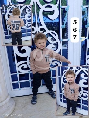 سرفتمون صبياني قطن تركي سميك مبطن نص سحاب | Boys' Thick Turkish Cotton Tracksuit Half Zip — 3