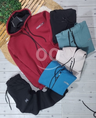 سرفتمون رجالي قطن تركي سميك مع قبعة وسحاب | Men's Thick Turkish Cotton Tracksuit with Hood — 3