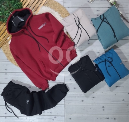 سرفتمون رجالي قطن تركي سميك مع قبعة وسحاب | Men's Thick Turkish Cotton Tracksuit with Hood — 4