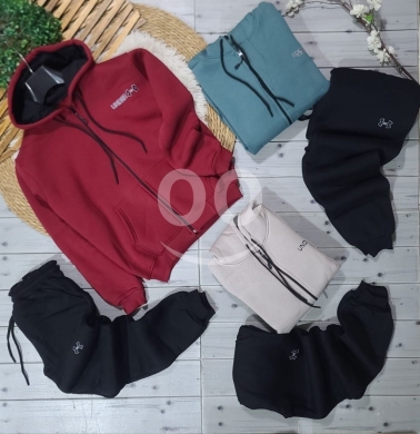 سرفتمون رجالي قطن تركي سميك مع قبعة وسحاب | Men's Thick Turkish Cotton Tracksuit with Hood — 2