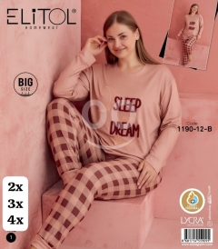 بيجامة نسائية مقاسات كبيرة قطن حراري تركي ناعم | Women's Big Size Turkish Thermal Cotton Pyjamas