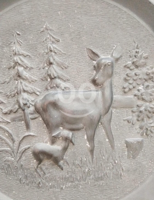 صحن إيتان ألماني أنتيك تعليق رسم يدوي | Antique German Pewter Hanging Plate Hand Painted — 2