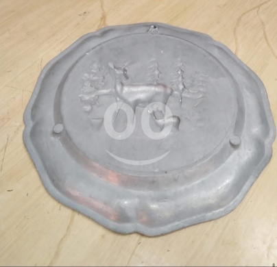 صحن إيتان ألماني أنتيك تعليق رسم يدوي | Antique German Pewter Hanging Plate Hand Painted — 4