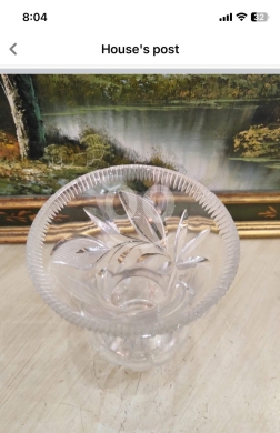 فاز كريستال تشيكي بوهيمي أنتيك مزخرف | Antique Decorated Bohemian Czech Crystal Vase — 2