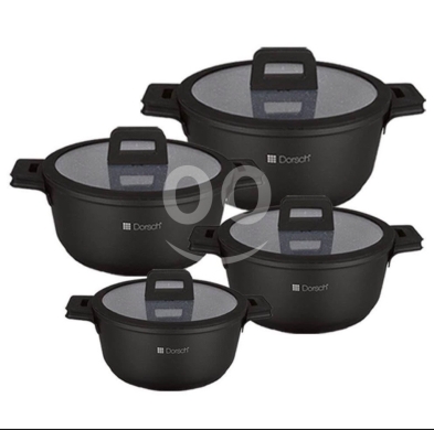 Kitchen appliances in Barbour - ??dorsch casserole set-healthy cooking-black-20-24-28-32 cm -طناجر دورش الالماني