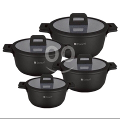 ??dorsch casserole set-healthy cooking-black-20-24-28-32 cm -طناجر دورش الالماني