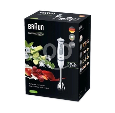 Kitchen appliances in wata al-mousaitbeh - ?? Braun MultiQuick 5 Vario Hand Blender With Attachments, 1000 Watt, White Grey - MQ5245 WH-خفاق
