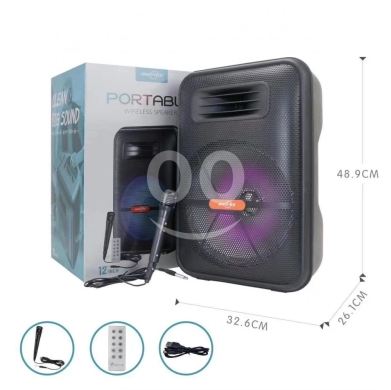 Audio et stéréo dans Aley - GreetTime GTS-1876 BT 5.0 / USB / TF / FM TWS / 1800mAh / 25W EQ Lighting / 12&rdquo;