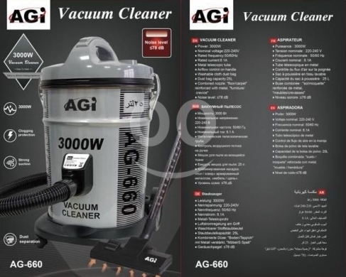 Other home appliances in Barbir - مكنسة برميل AGI الكهربائية 3000 واط، سعة 25 لتر | AGI Drum Vacuum Cleaner 3000W, 25L