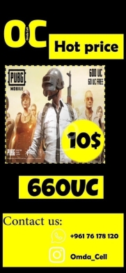 Gaming Console & Accessories in Tripoli - Pubg Mobile 660 UC Bundle 600+60 FREE