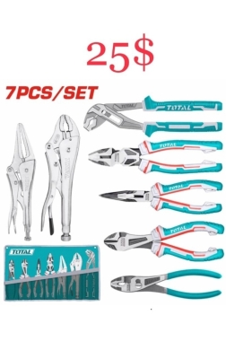 أدوات ومعدات منزلية في ساحة النور - TOTAL 7-Piece Pliers & Wrench Set | Includes Locking Pliers, Water Pump & Cutting Pliers ($25)