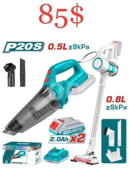 DIY Tools & Materials in Sahat Al Nour - TOTAL P20S 2-in-1 Cordless Stick & Handheld Vacuum Cleaner Kit (&ge;9kPa Suction) - 20V Cleaning Tool