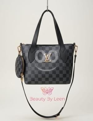 Designer-Inspired Small Tote Bag 3-in-1 Set - Monogram & Damier Crossbody with Pouch — 4