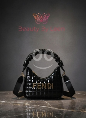 Quilted Patent-Look Crescent Bag Collection | Ruched Handle Shoulder & Crossbody — 3