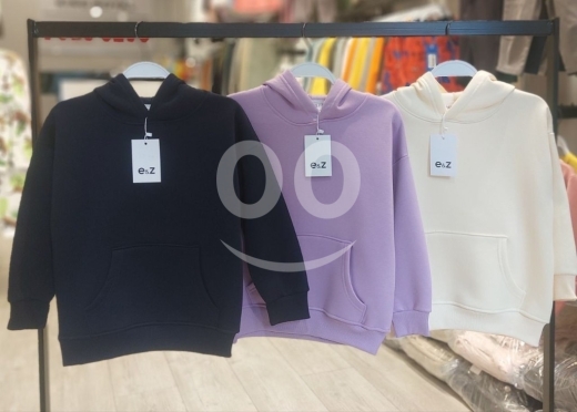 Baby & Kids Stuff in Beirut City - Unisex Basic Oversize Thick Cotton Hoodie with Kangaroo Pocket (5-12 Years)