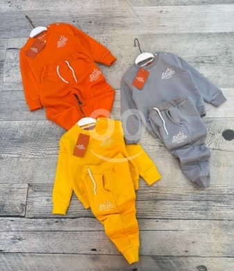 Baby & Kids Stuff in Beirut City - Fashion Logo Print Cotton Sweatshirt & Jogger Set for Baby (12-24 Months)