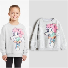 Amy Rose (Sonic The Hedgehog) Print Cotton Sweatshirt for Girls (3-9 Years)