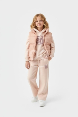 Baby & Kids Stuff in Beirut City - Girls&#039; Wide-Leg Sweatpant & Oversize Hoodie Set - New York &#039;80 Print (6-13 Years)