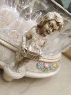 بونبونيار كريستال فرنسي أنتيك تماثيل موسيقية | Antique French Crystal Bonbonniere Musical… — 2