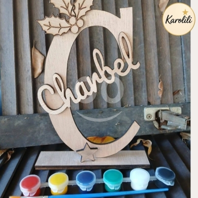 Other Goods in Beirut City - Personalized Christmas Holly Wooden Name & Initial Craft Kit - Paint Your Own DIY Gift