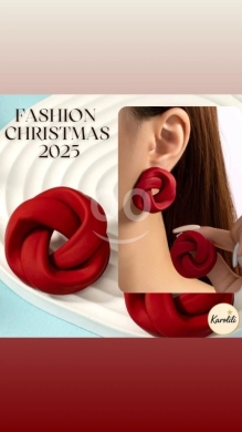 Vêtements, chaussures et accessoires dans Beyrouth - Karolili Christmas 2025 Collection: Red Knot Statement Earrings
