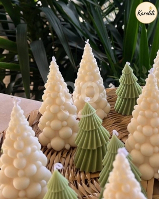 Other Goods in Beirut City - Karolili Christmas Tree Pillar Candles - Festive Holiday Decor
