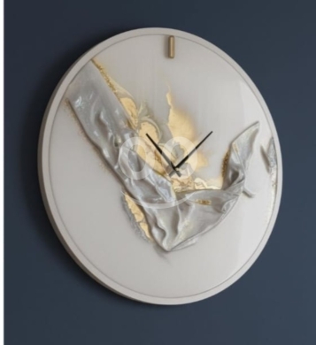 Autres biens dans Aigre - Handmade Resin Art Wall Clock - Modern Abstract Design with Gold Leaf