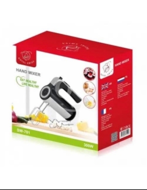 ?? Royal Swiss SW-701 Egg Hand Mixers, 300 Watt, 5 Speed - Black Silver-خفاق كاتو — 4